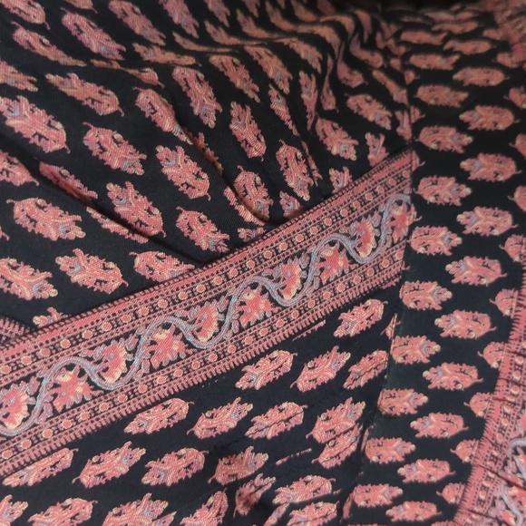 Anthropologie Raga Pink/Navy Avah Print Split Front Long Sleeve Maxi Dress - Picture 7 of 11